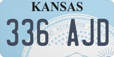 KS license plate 336AJD