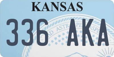 KS license plate 336AKA