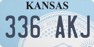 KS license plate 336AKJ
