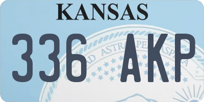 KS license plate 336AKP