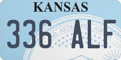 KS license plate 336ALF
