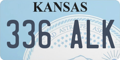 KS license plate 336ALK
