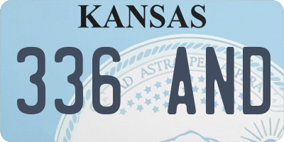 KS license plate 336AND