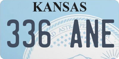 KS license plate 336ANE
