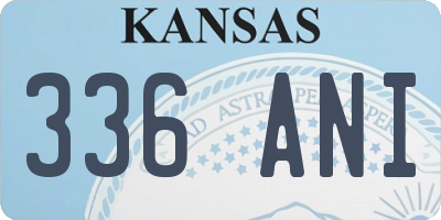 KS license plate 336ANI