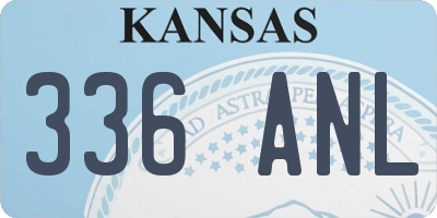 KS license plate 336ANL