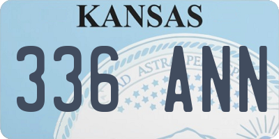 KS license plate 336ANN