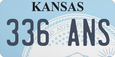 KS license plate 336ANS