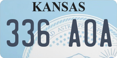 KS license plate 336AOA