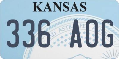 KS license plate 336AOG