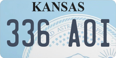 KS license plate 336AOI