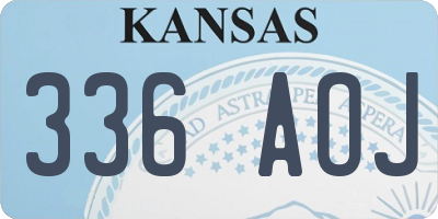 KS license plate 336AOJ