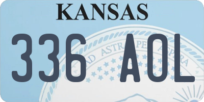 KS license plate 336AOL