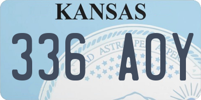 KS license plate 336AOY
