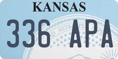 KS license plate 336APA