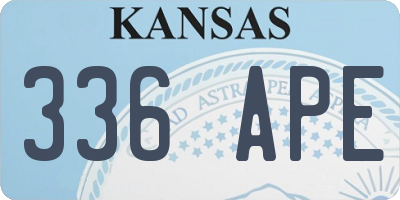 KS license plate 336APE