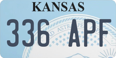 KS license plate 336APF