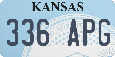 KS license plate 336APG