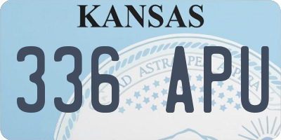 KS license plate 336APU