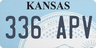 KS license plate 336APV