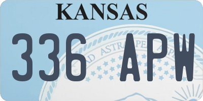 KS license plate 336APW