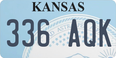 KS license plate 336AQK