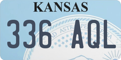 KS license plate 336AQL
