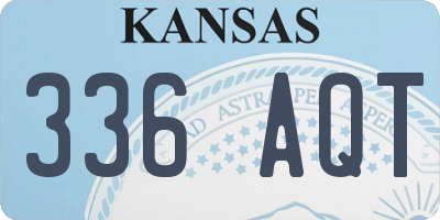 KS license plate 336AQT