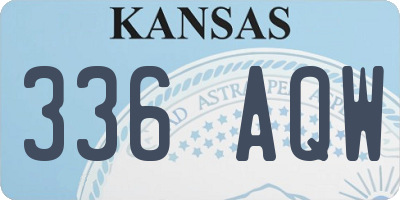 KS license plate 336AQW