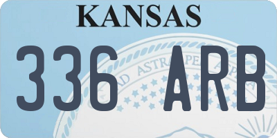 KS license plate 336ARB