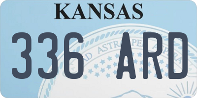 KS license plate 336ARD