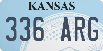 KS license plate 336ARG