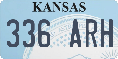 KS license plate 336ARH