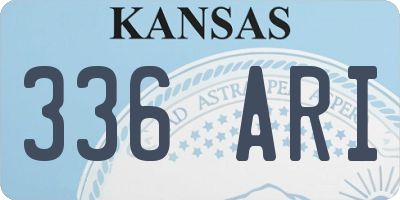 KS license plate 336ARI