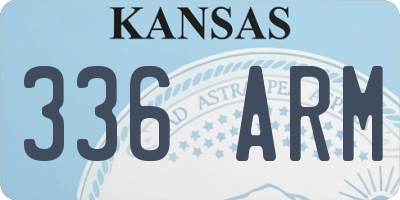 KS license plate 336ARM
