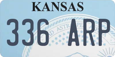 KS license plate 336ARP