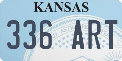 KS license plate 336ART