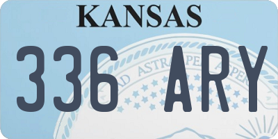 KS license plate 336ARY