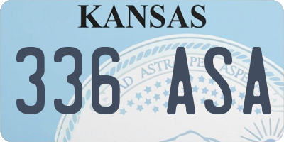 KS license plate 336ASA