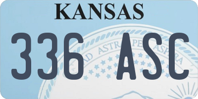 KS license plate 336ASC