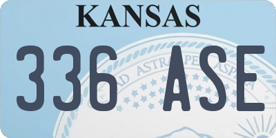 KS license plate 336ASE