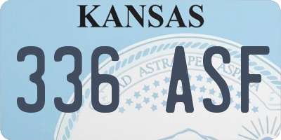 KS license plate 336ASF