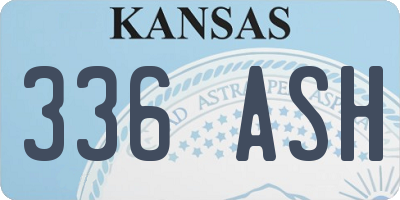 KS license plate 336ASH