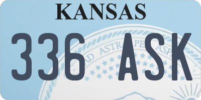 KS license plate 336ASK