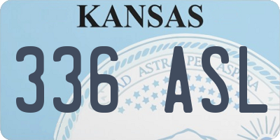 KS license plate 336ASL