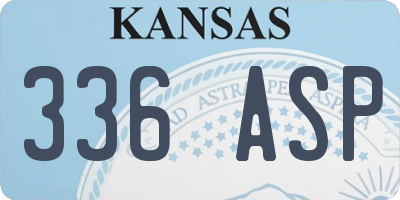 KS license plate 336ASP