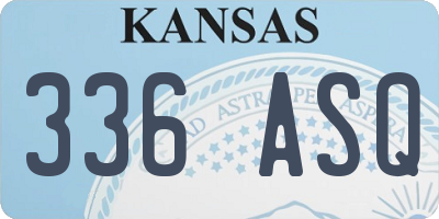 KS license plate 336ASQ