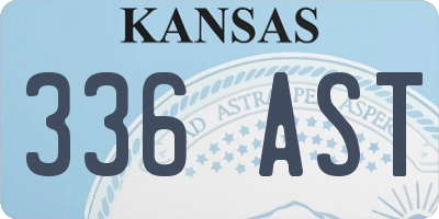 KS license plate 336AST