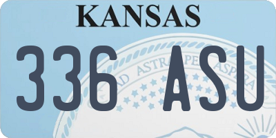 KS license plate 336ASU