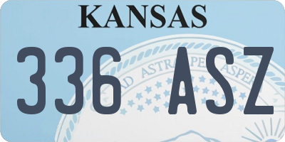 KS license plate 336ASZ